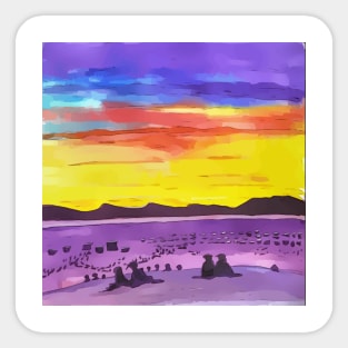 Sunset over White Sands New Mexico Sticker